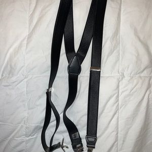 Two (2) Suspenders, One Black and One Brown, Both are at lest part leather